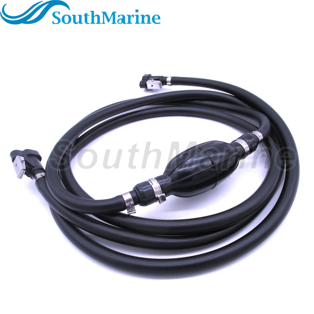 Boat Engine 0766489 5008609 Fuel Line Assembly with Hose & Bulb for Johnson Evinrude OMC Outboard, Length 8ft/2.44m, Inner diameter 5/16in/8mm