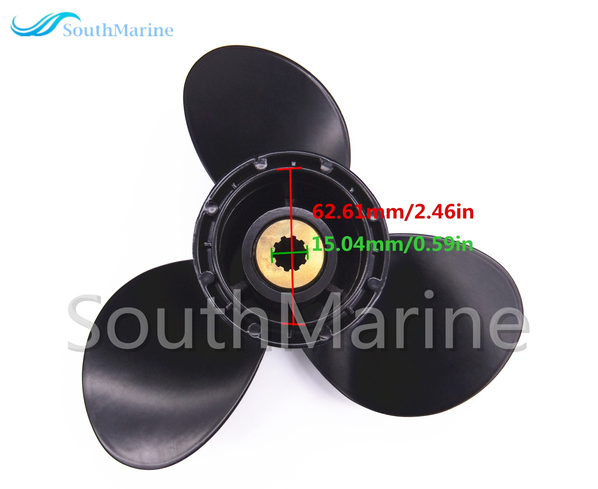 Aluminum Alloy Propeller 9 1/4x9 for Suzuki 9.9HP 15HP Outboard Motors 9 1/4 x 9