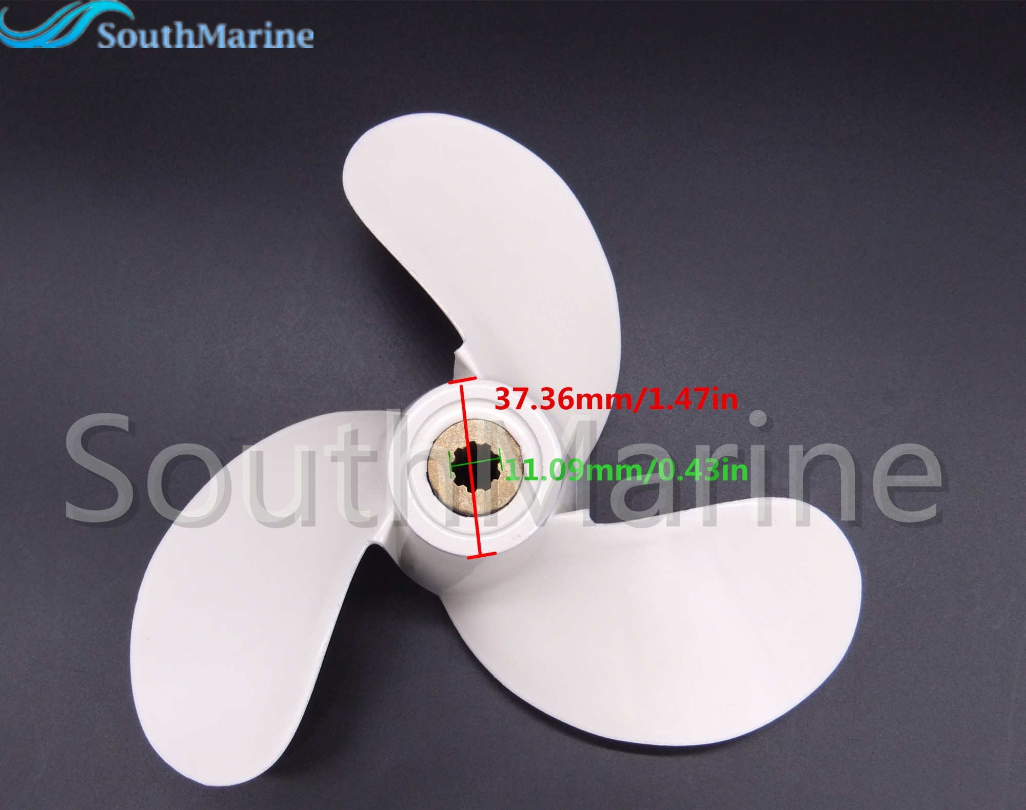 Aluminum Alloy Propeller 7 1/4X6-BS 6L5-45943-00-00 for Yamaha 2.5HP 3HP 4HP 5HP F2.5A 3A Malta Outboard Motors 7.25x6