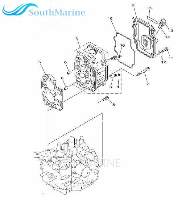 Boat Motor 66M-11181-00 Cylinder Head Gasket for Yamaha 4-Stroke F15 Outboard Engine
