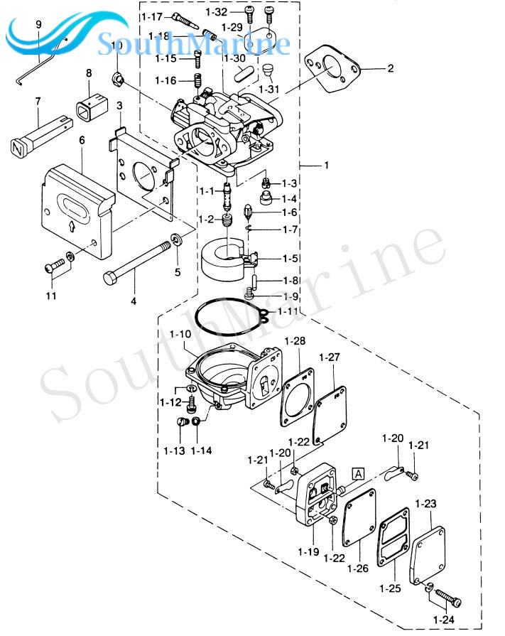 Boat Motor 369-02011-0 36902-0110M Carburetor Gasket for Tohatsu &for Nissan 2-Stroke 6HP 8HP 9.8HP Outboard Engine