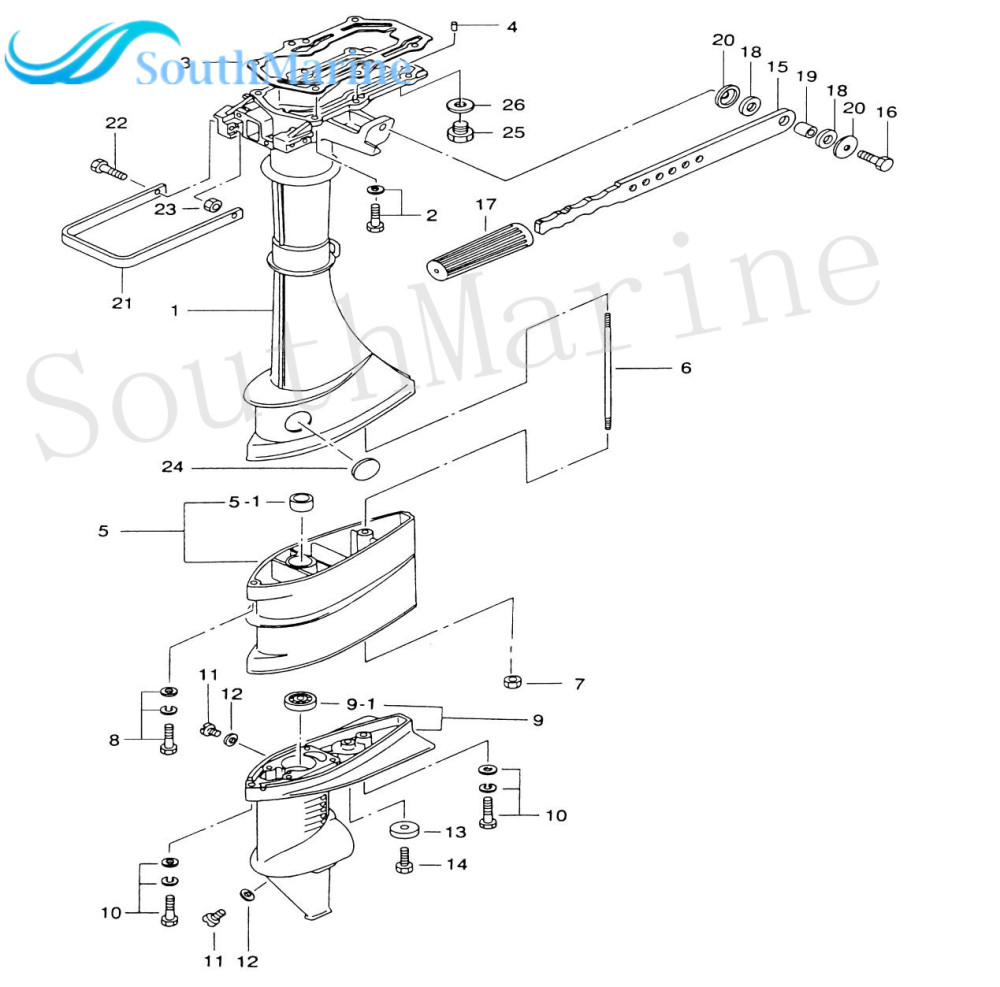 Boat Motor 309-61012-1 30961-0121M Drive Shaft Housing Gasket for Tohatsu & for Nissan 2-Stroke 2.5HP 3.5HP Outboard Engine