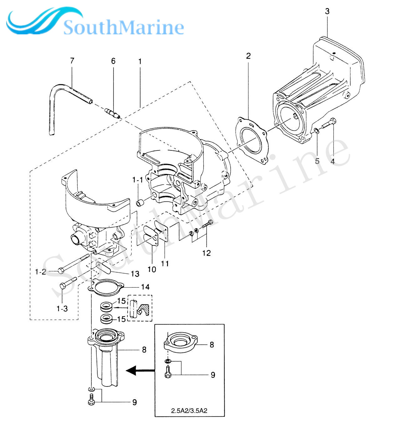 Boat Motor 309-01005-1 30901-0051M Cylinder Head Gasket for Tohatsu &for Nissan 2-Stroke 2.5HP 3.5HP Outboard Engine