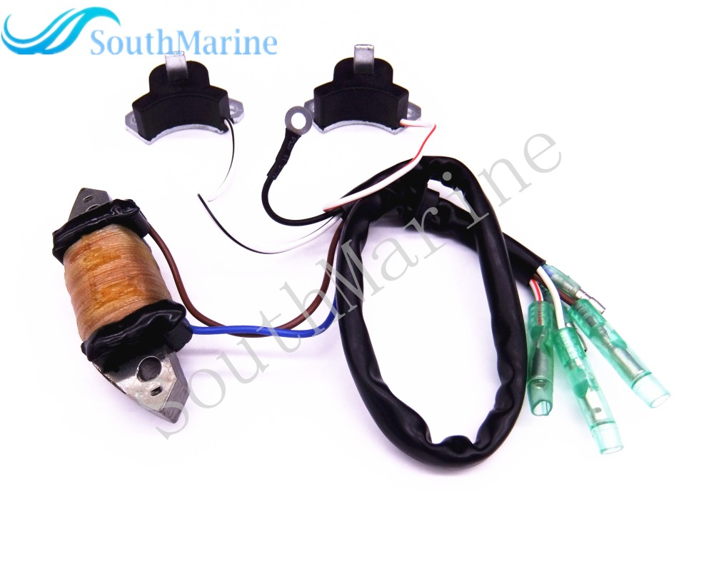 Boat Motor 69P-85541-09 Charge Coil and 61N-85543-09 & 61N-85543-19 Pulser Coil for Yamaha C 25HP 30HP 2-Stroke Outboard Engine E25B E30H
