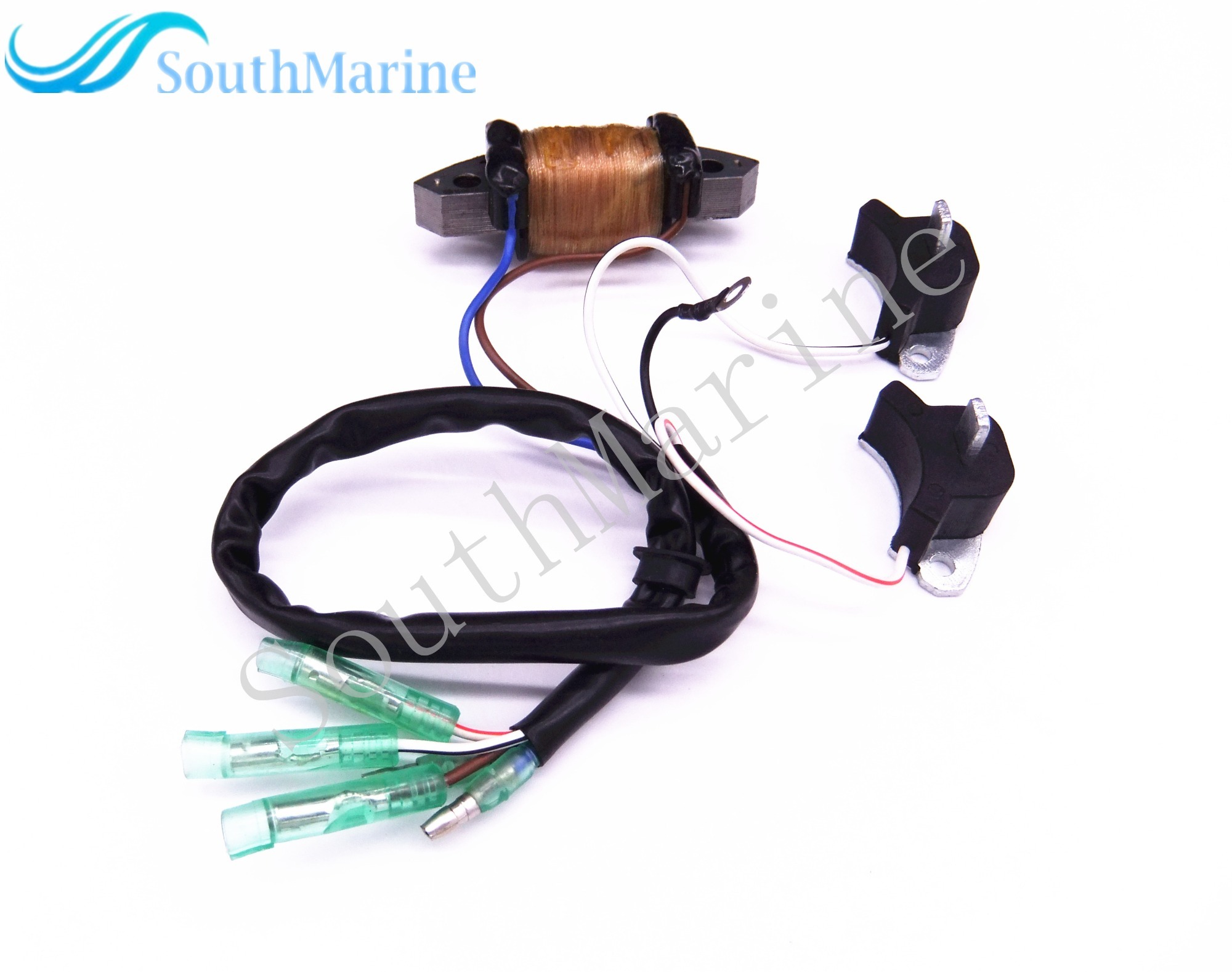 Boat Motor 69P-85541-09 Charge Coil and 61N-85543-09 & 61N-85543-19 Pulser Coil for Yamaha C 25HP 30HP 2-Stroke Outboard Engine E25B E30H