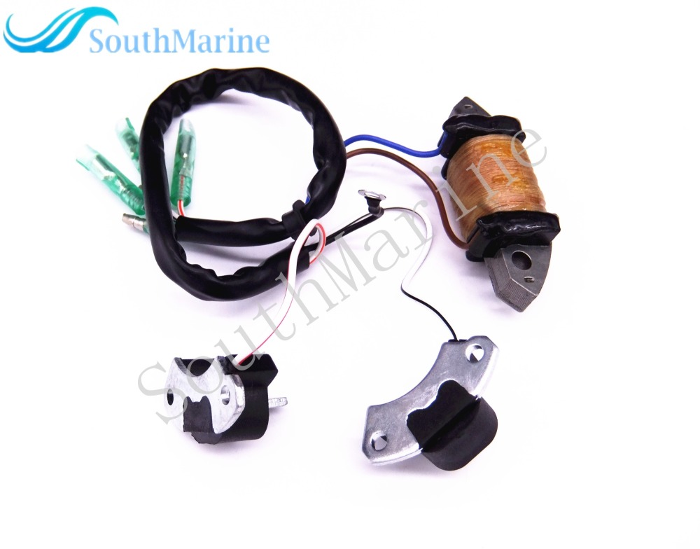 Boat Motor 69P-85541-09 Charge Coil and 61N-85543-09 & 61N-85543-19 Pulser Coil for Yamaha C 25HP 30HP 2-Stroke Outboard Engine E25B E30H