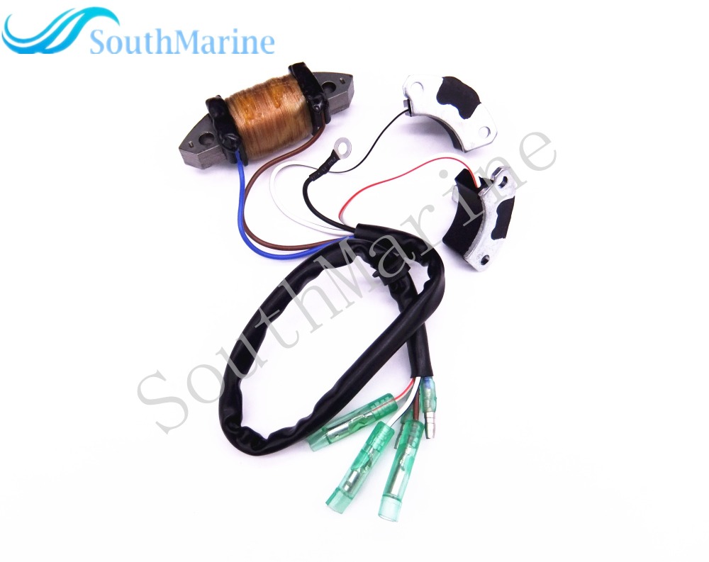 Boat Motor 69P-85541-09 Charge Coil and 61N-85543-09 & 61N-85543-19 Pulser Coil for Yamaha C 25HP 30HP 2-Stroke Outboard Engine E25B E30H