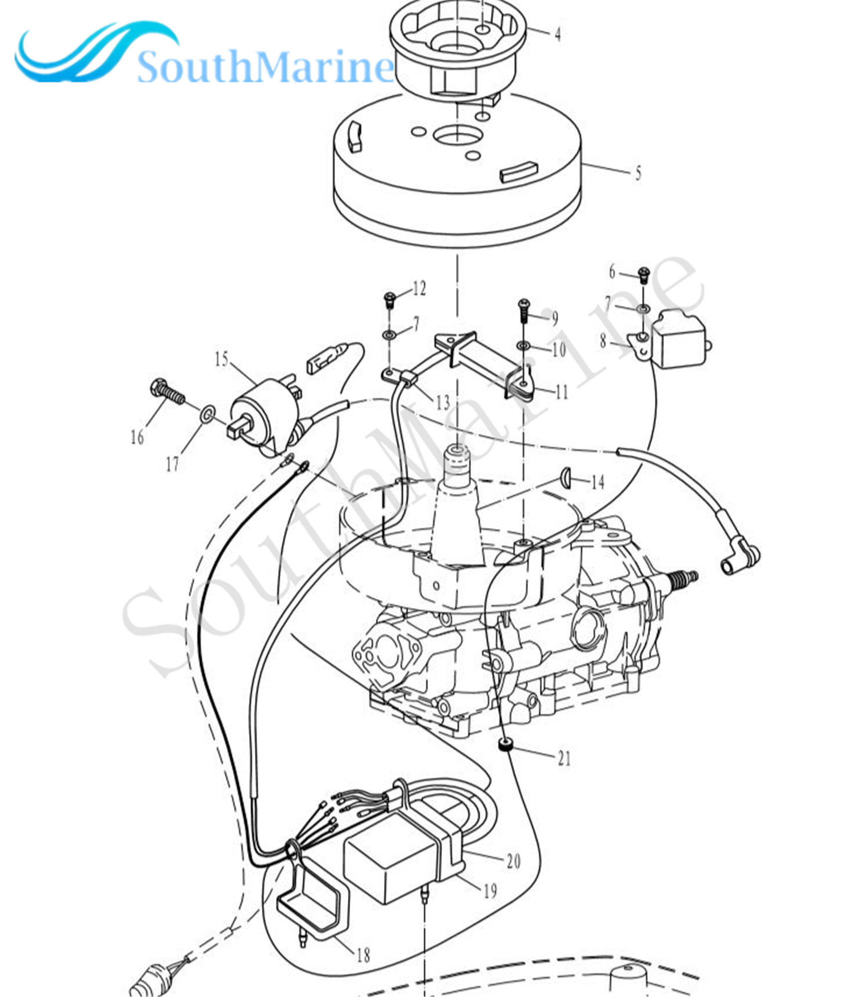 Boat Motor 16061T 16061T04 CD Unit for Mercury Quicksilver Outboard Engine 4HP 5HP,fits Sierra Marine 18-5792