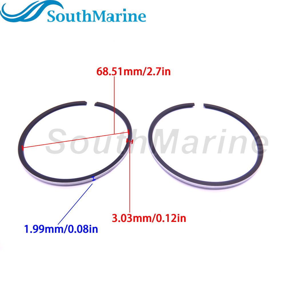SouthMarine Boat Motor 689-11610-00 689-11610-01 Piston Rings for 25HP 30HP, 72mm