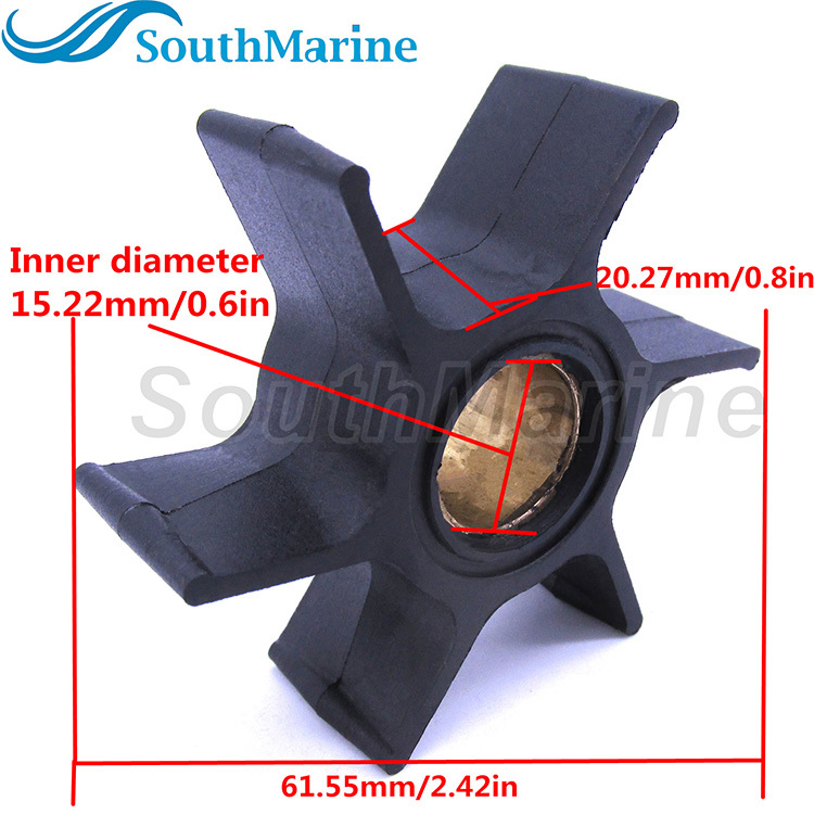 SouthMarine Boat Engine Water Pump Impeller for Selva 2-Stroke 35hp Outboard Motor
