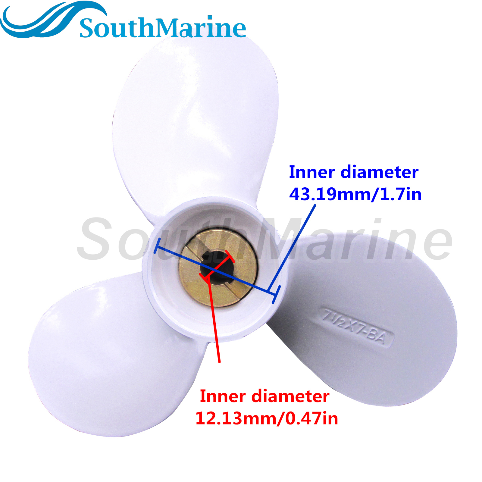 Boat Engine Old Shear Pin Type 6E0-45943-00-EL Propeller 3X7-1/2X7 for Yamaha Outboard 4HP 5HP Marine 2/4-stroke Motor
