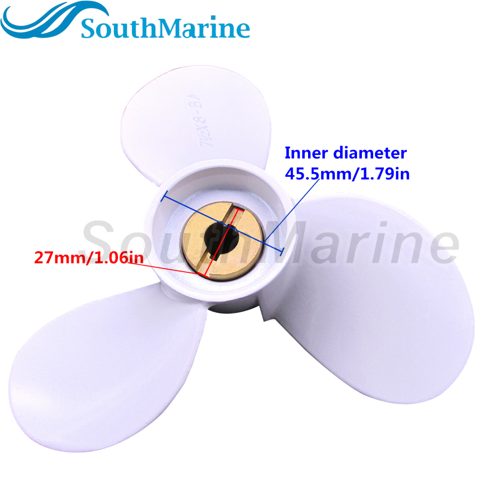 Boat Engine Old Shear Pin Type 6E0-45941-00-EL Propeller 3x7 1/2x8 for Yamaha Outboard 4HP 5HP Marine 2/4-stroke Motor