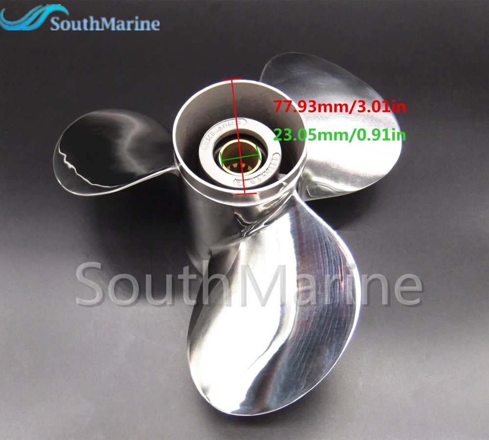 Boat Motor Stainless Steel Propeller 11 1/8x13-G for Yamaha 40hp 50hp Outboard Engine