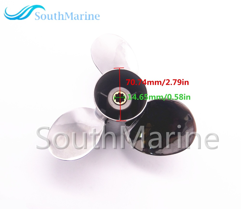 Boat Motor Stainless Steel Propeller 9 1/4x11-J for Yamaha 9.9HP 15HP Outboard Engine 9 1/4 x 11 -J 63V-45943-10-00 63V-45943-00-EL