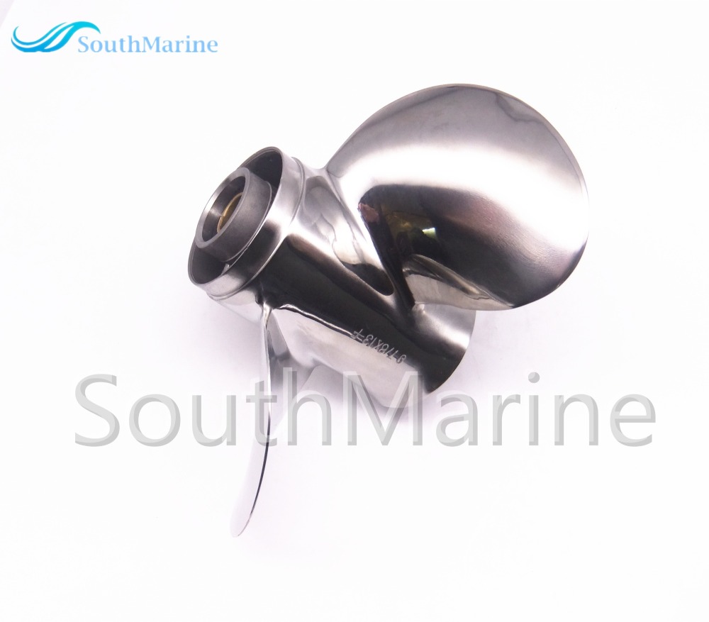 SouthMarine Boat Engine Stainless Steel Propeller 9 7/8x13-F for Yamaha 20HP 25HP 30HP Outboard Motor 9 7/8 x 13 -F 664-45949-02-00