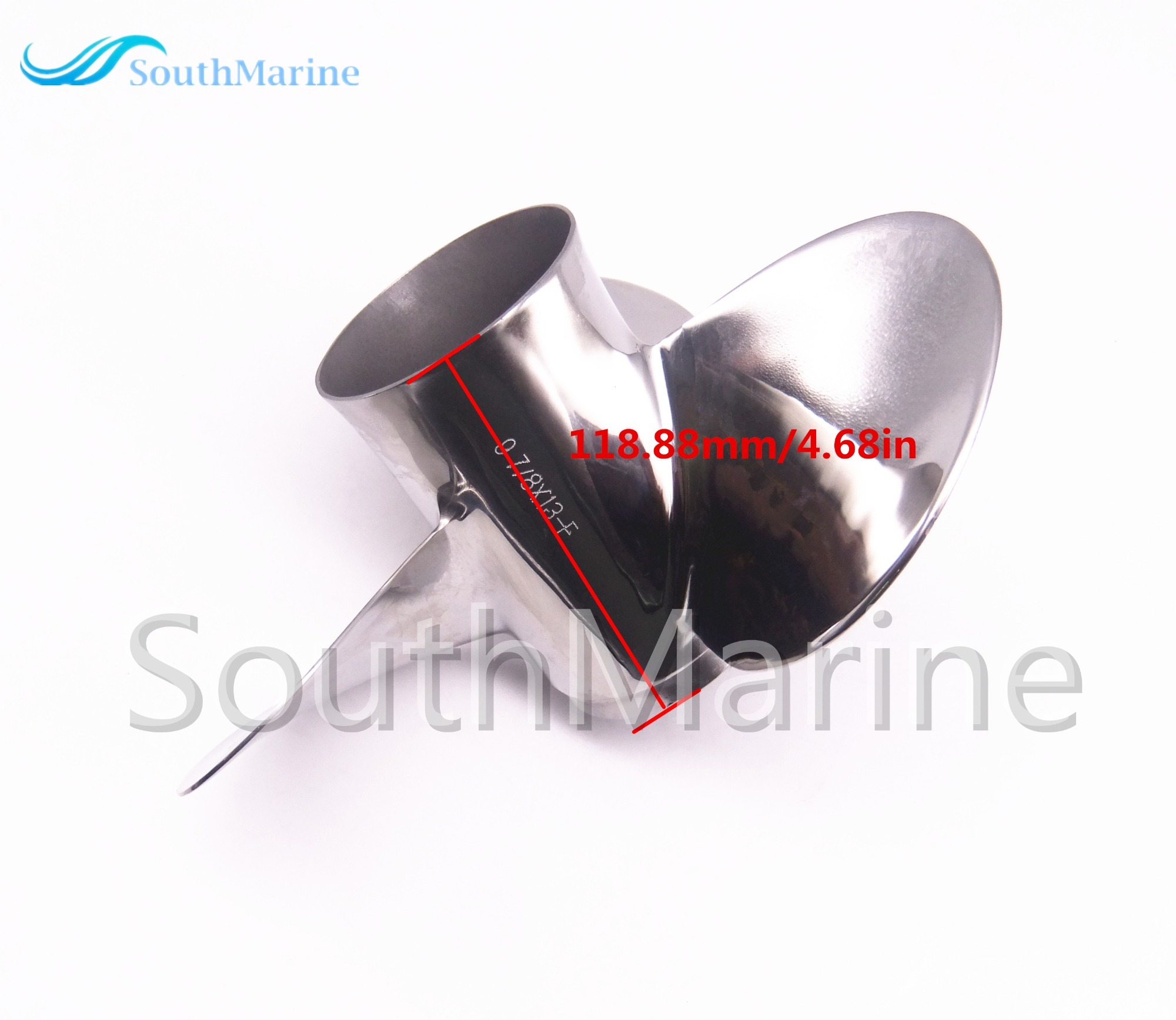 SouthMarine Boat Engine Stainless Steel Propeller 9 7/8x13-F for Yamaha 20HP 25HP 30HP Outboard Motor 9 7/8 x 13 -F 664-45949-02-00