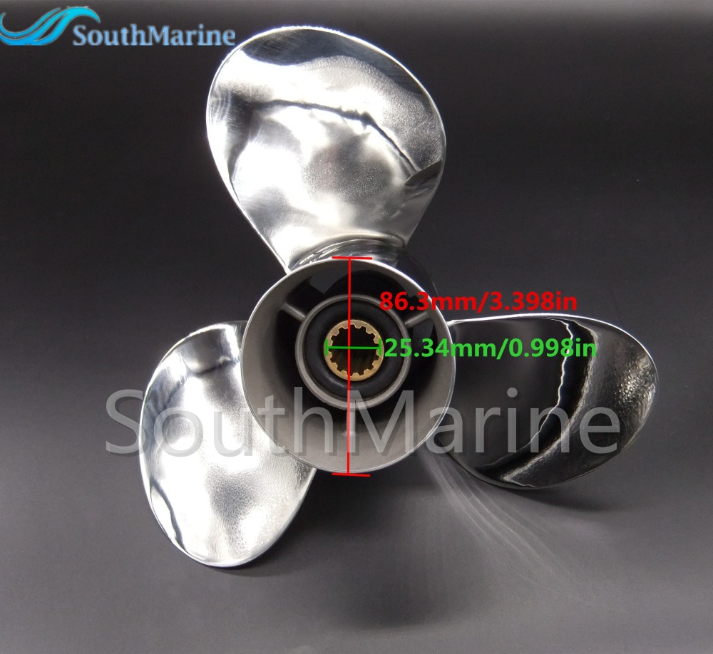 Boat Motor Stainless Steel Propeller 11 1/8x13-G for Yamaha 40hp 50hp Outboard Engine