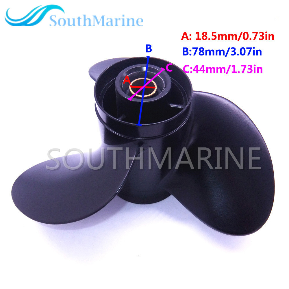 Boat Aluminum Alloy Propeller 58100-96410-019 10 1/4x10-K for Suzuki DT20 FT25 DT30 DF25 DF30 Outboard Motor 10.25x10