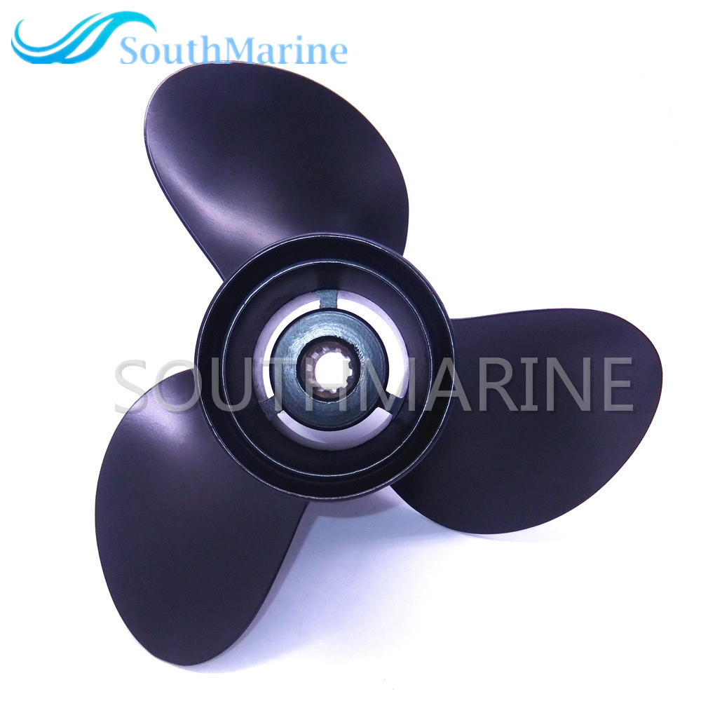 Boat Aluminum Alloy Propeller 58100-96410-019 10 1/4x10-K for Suzuki DT20 FT25 DT30 DF25 DF30 Outboard Motor 10.25x10