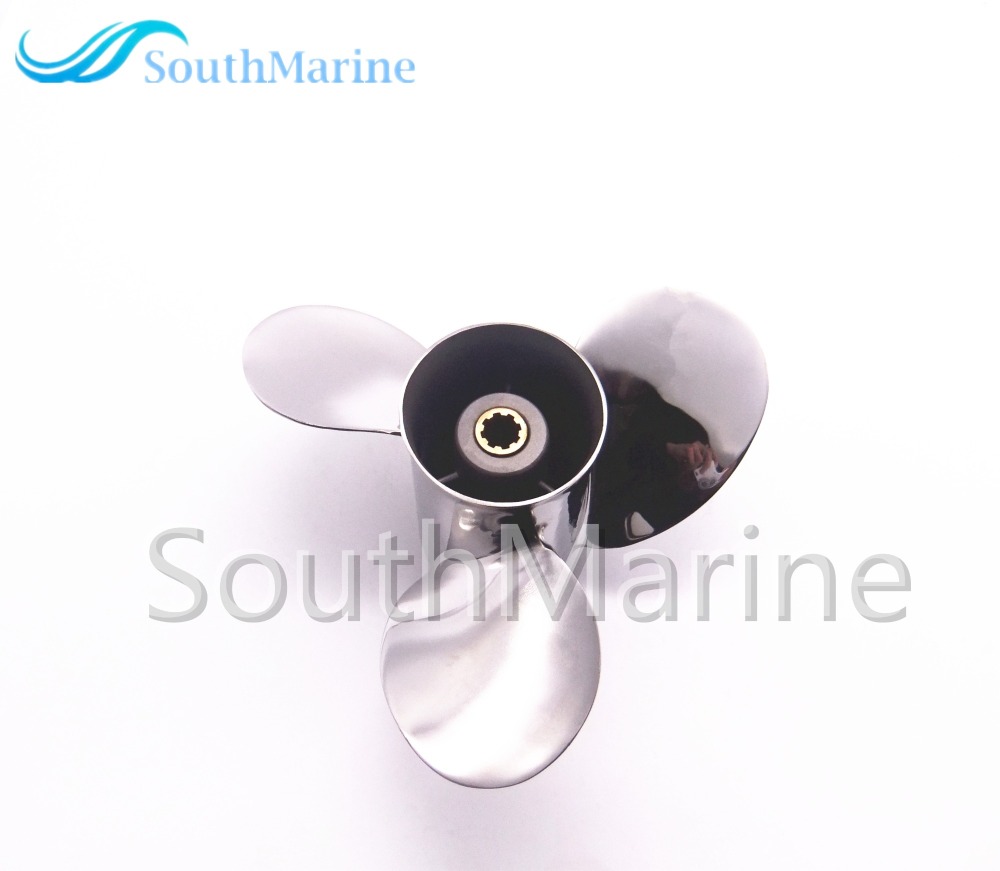 Boat Motor Stainless Steel Propeller 9 1/4x11-J for Yamaha 9.9HP 15HP Outboard Engine 9 1/4 x 11 -J 63V-45943-10-00 63V-45943-00-EL