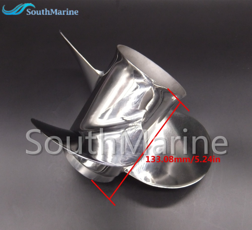 SouthMarine Stainless Steel Propeller 11 1/8x14-F for Yamaha 40HP 50HP Outboard Motor11 1/8 x 14 -F