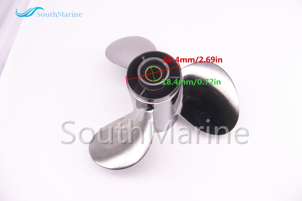SouthMarine Boat Engine Stainless Steel Propeller 9 7/8x13-F for Yamaha 20HP 25HP 30HP Outboard Motor 9 7/8 x 13 -F 664-45949-02-00