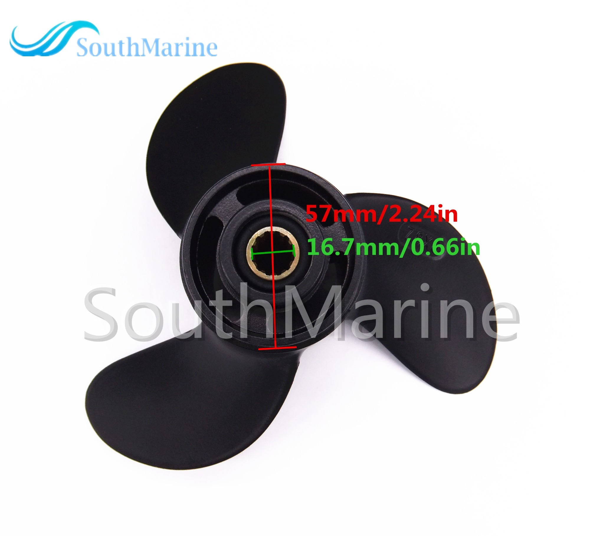 SouthMarine Aluminum Alloy Propeller for Hangkai F6.5 6.5HP 4-Stroke Outboard Motor