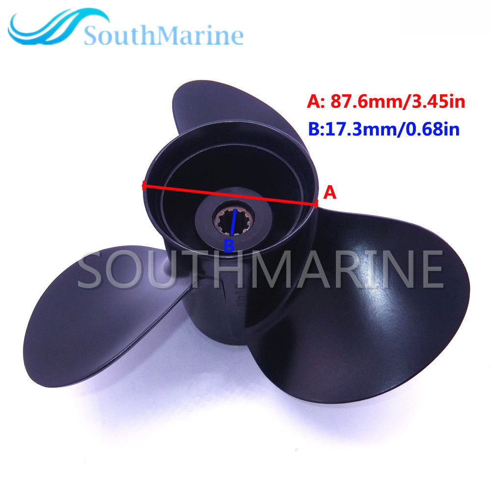 Boat Aluminum Alloy Propeller 58100-96410-019 10 1/4x10-K for Suzuki DT20 FT25 DT30 DF25 DF30 Outboard Motor 10.25x10