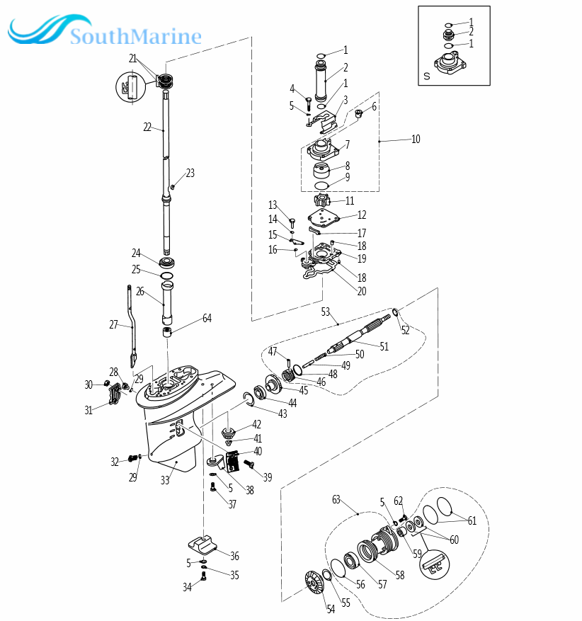F25-04070004 Reverse Gear for Parsun Outboard Engine F20 F25 Boat Motor