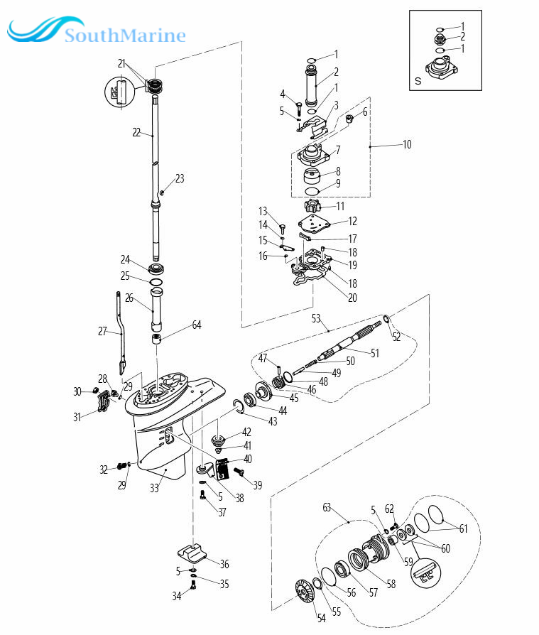 F25-04000005 Pinion Gear for Parsun Outboard Engine 4-Stroke F20 F25 Boat Motor