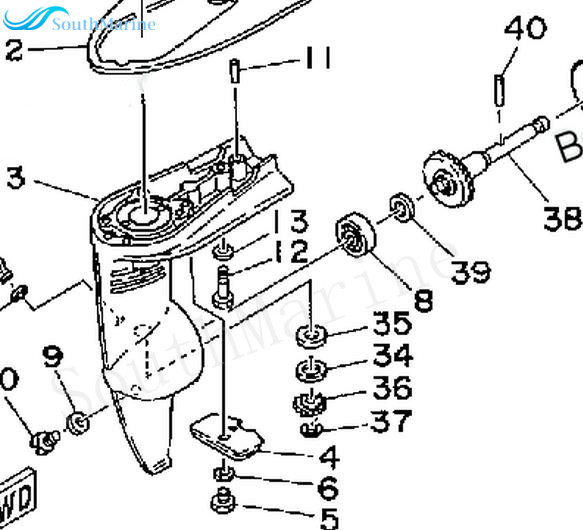 646-45560-00-00 646-45560 Boat Motor Forward Gear & Propeller Shaft Assembly for Yamaha 2HP 2MS 2F 2S 2G Outboard Engine