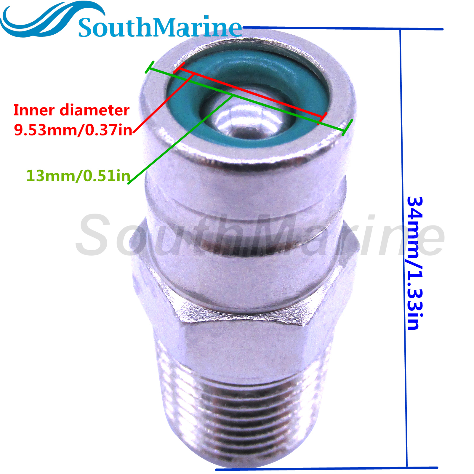 65740-95500 65740-95501 Socket Fuel Line Male Hose Connector Plug for Suzuki Chrysler Force DT DF 9.9HP-65HP Outboard Motor, Barb 13mm, fi