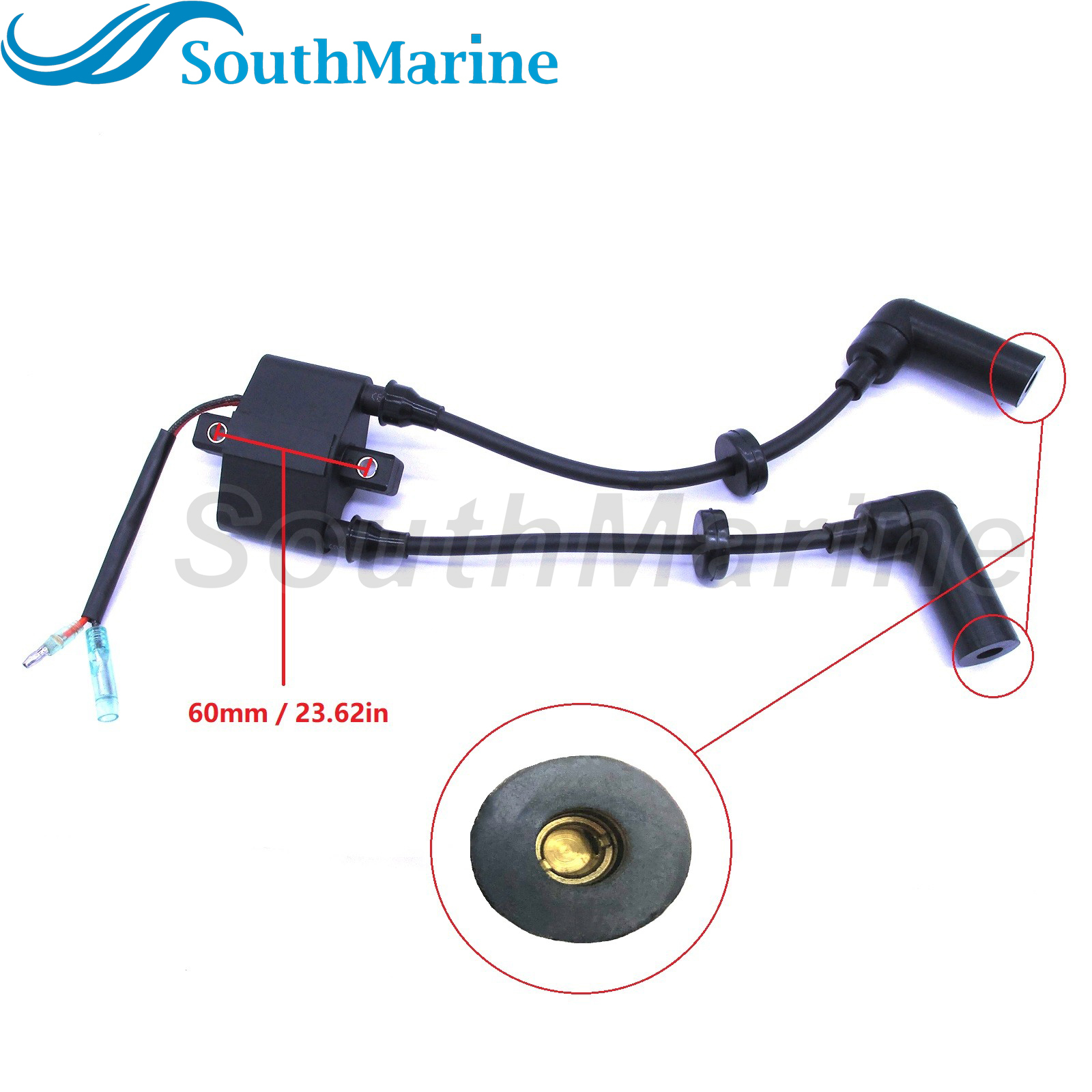 SouthMarine Boat Engine 66M-85570-00 F15-07000600 Ignition Coil Assy for Yamaha Parsun HDX Makara Outboard Motor T9.9 F9.9 F13.5 F15