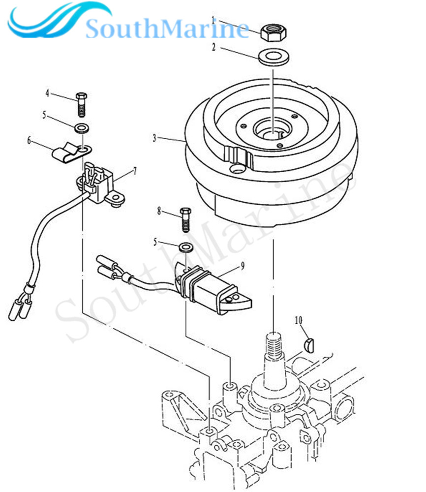 SouthMarine 6B4-85580-00 Pulser Coil Assy for Yamaha E15D E9.9D Boat Outboard Motor