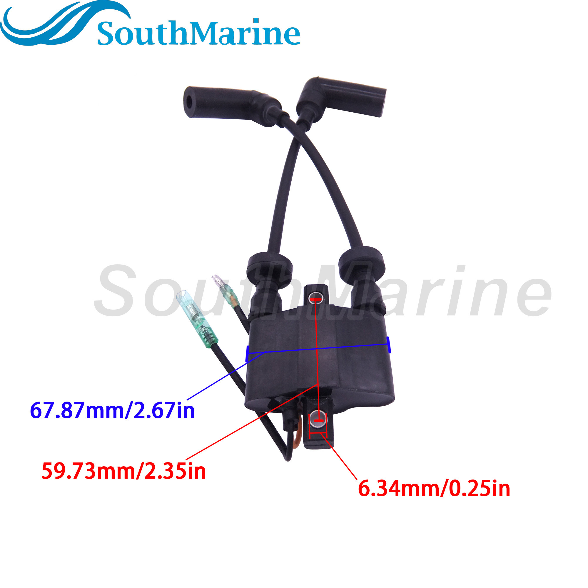 SouthMarine Boat Engine 6F5-85570-12 6F5-85570-13 Ignition Coil Assy for Yamaha 4-Stroke F9.9H FT25 F15 F20 F25 Outboard Motor
