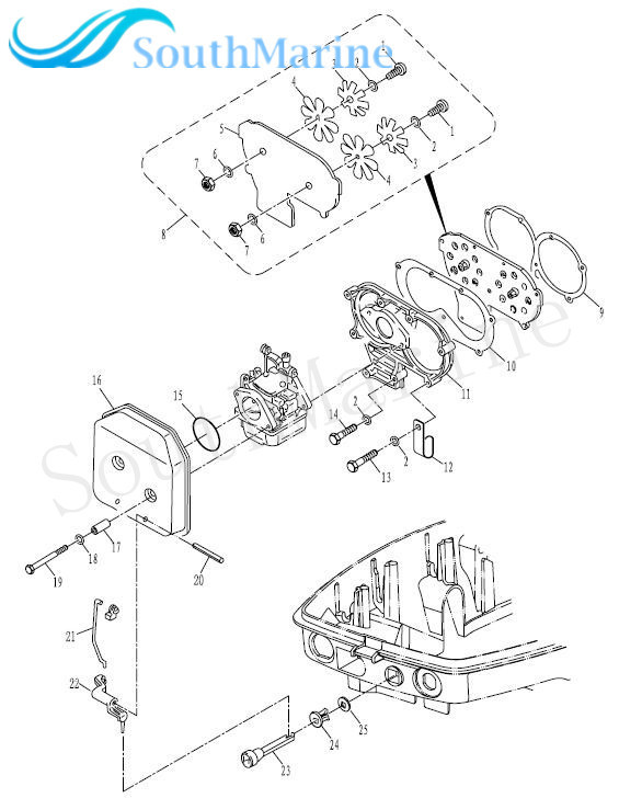 Boat Motor T20-06000013 Intake Valve Seat Gasket for Parsun 2-Stroke T20 T25 T30A Outboard Engine