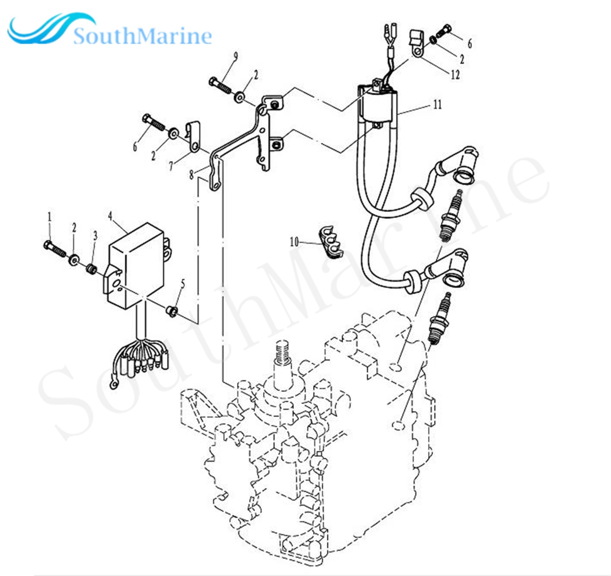 Boat Motor CDI Unit TE15-05000300 for Parsun 2-Stroke TE15 TE9.9 Outboard Engine C.D.I. UNIT ASSY