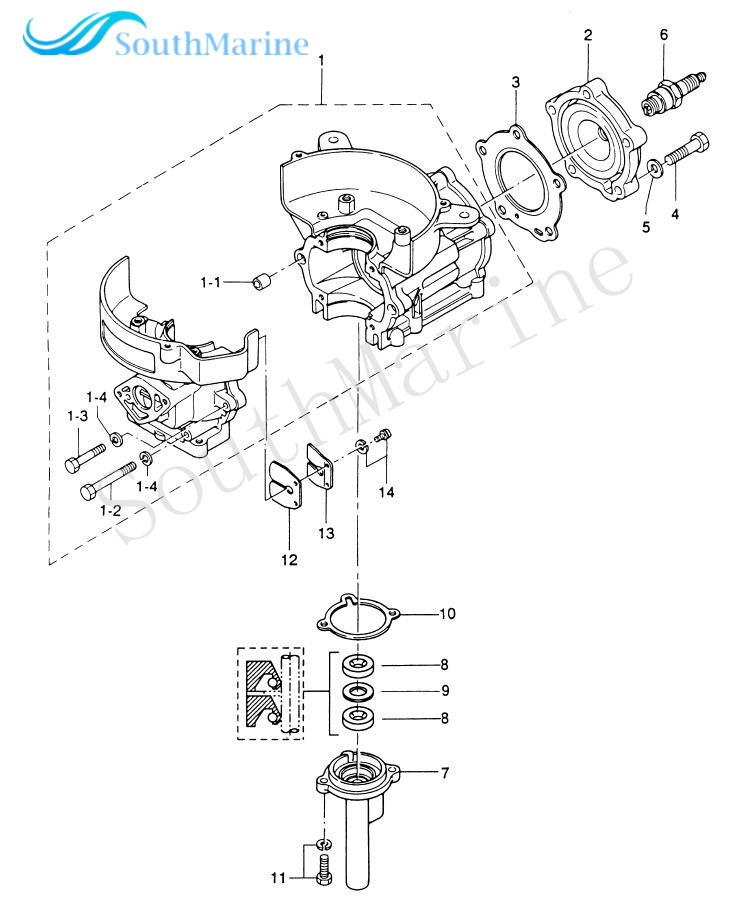Boat Motor T5-05000001 Cylinder Head Gasket for Parsun 2-Stroke T4 T5 T5.8 Outboard Engine