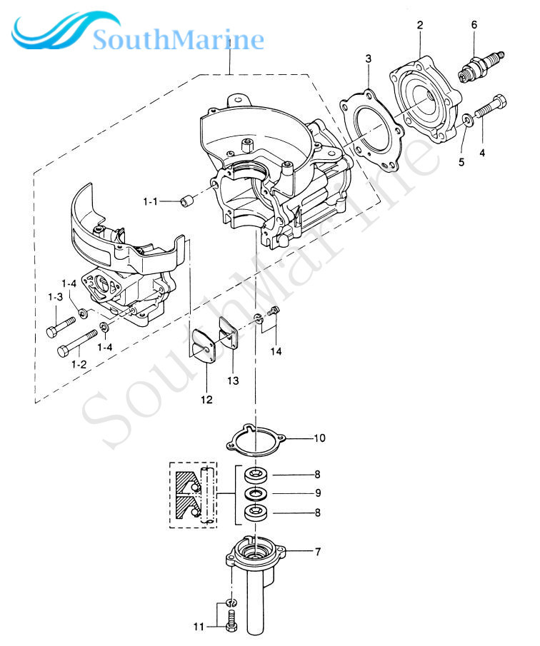 Boat Motor 369-0214-0 36901-2140M Crank Case Head Gasket for Tohatsu &for Nissan 2-Stroke 4HP 5HP Outboard Engine