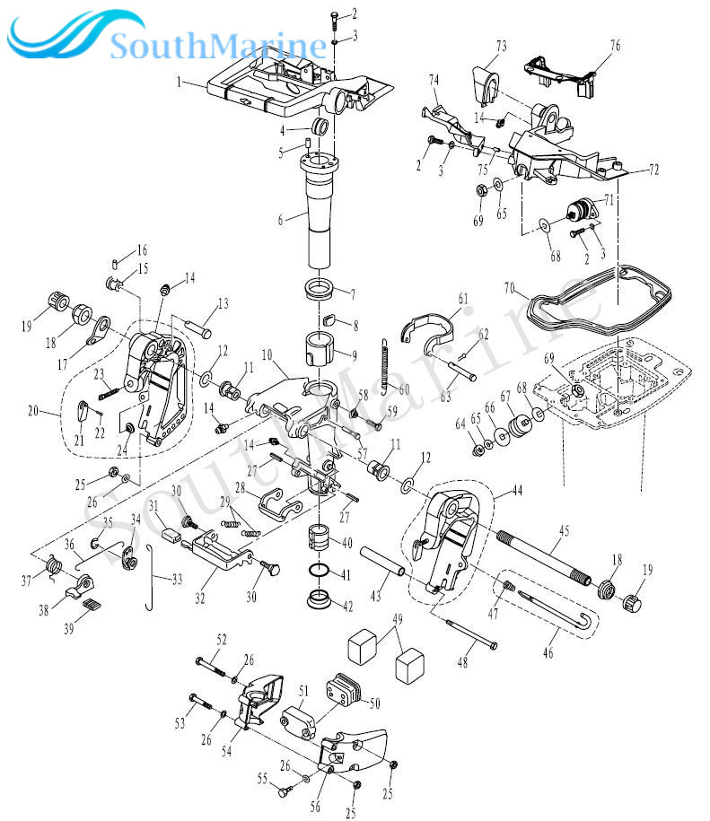Boat Motor 664-44591-A0 Mount Damper Gasket for Yamaha 2-Stroke 25HP 30HP Outboard Engine