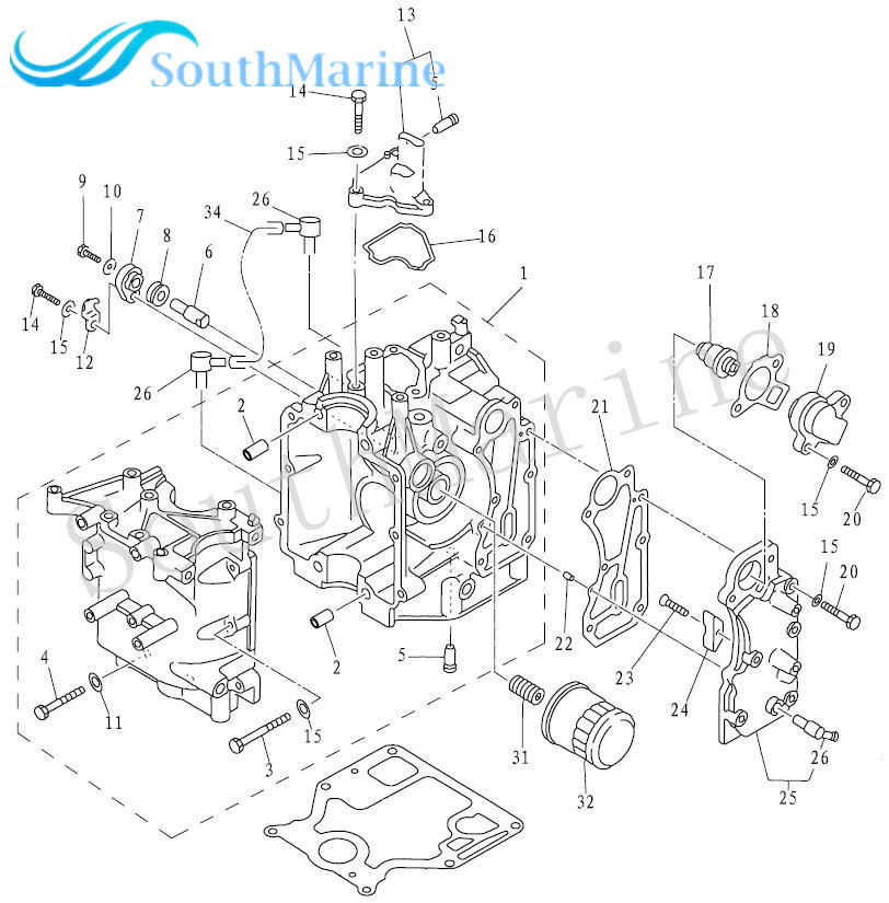 Boat Motor F15-07010022 Thermostat Cover Gasket for Parsun 4-Stroke F15 F9.9 F13.5 Outboard Engine