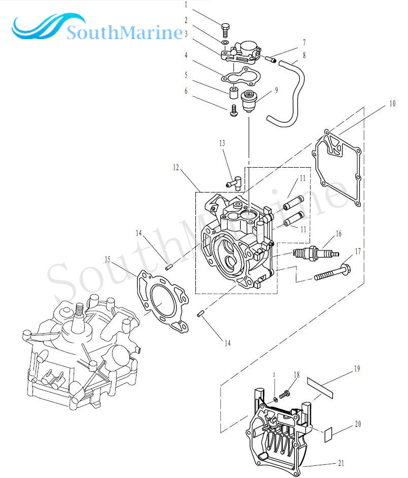 Boat Motor 69M-11193-A0 Head Cover Gasket for Yamaha 4-Stroke F2.5 Outboard Engine