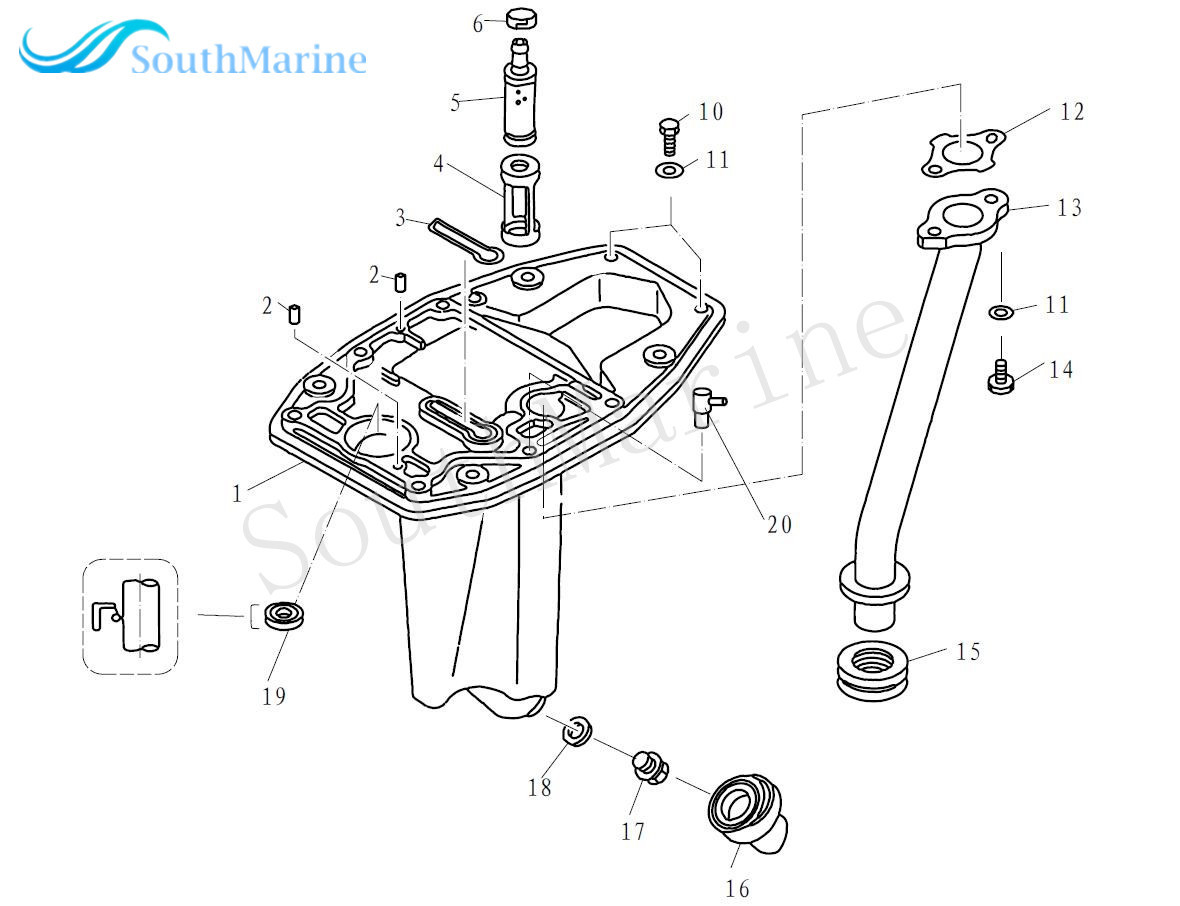 Boat Motor 66M-41133-01 Exhaust Manifold Gasket for Yamaha 4-Stroke F15 Outboard Engine