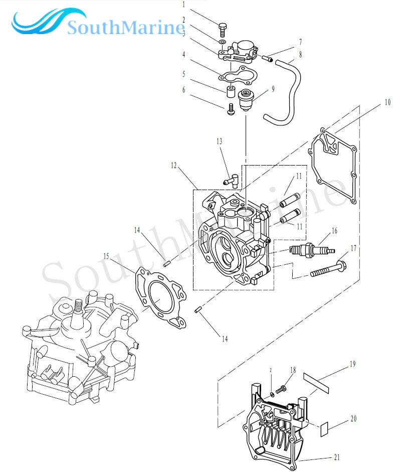 Boat Motor F2.6-04000001 Cylinder Head Gasket for Parsun 4-Stroke F2.6 Outboard Engine