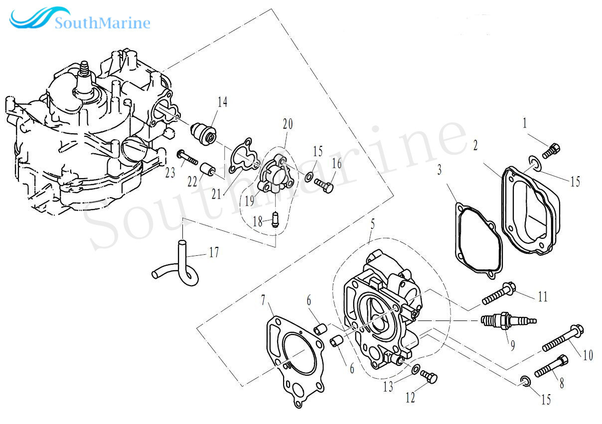 Boat Motor F4-04000014 Cylinder Head Gasket for Parsun 4-Stroke F4 F5 Outboard Engine