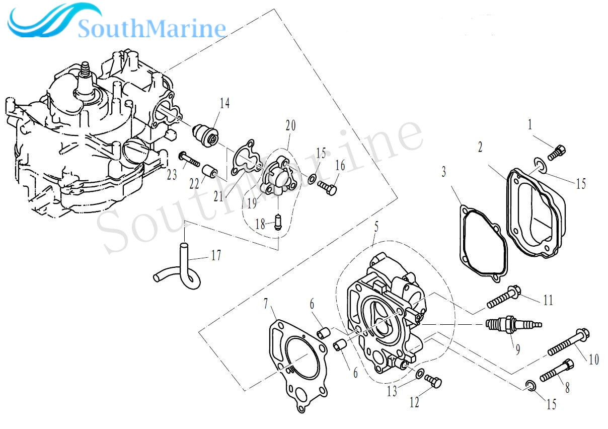 Boat Motor 68D-E2414-A0 67D-12414-A0 Thermostat Cover Gasket for Yamaha 4-Stroke F2.5 F4 F6 Outboard Engine
