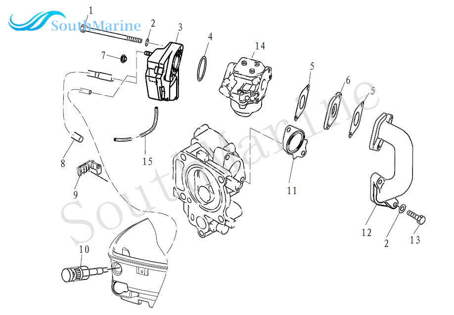 Boat Motor 68D-E3645-A0 Manifold Gasket for Yamaha 4-Stroke F4 Outboard Engine