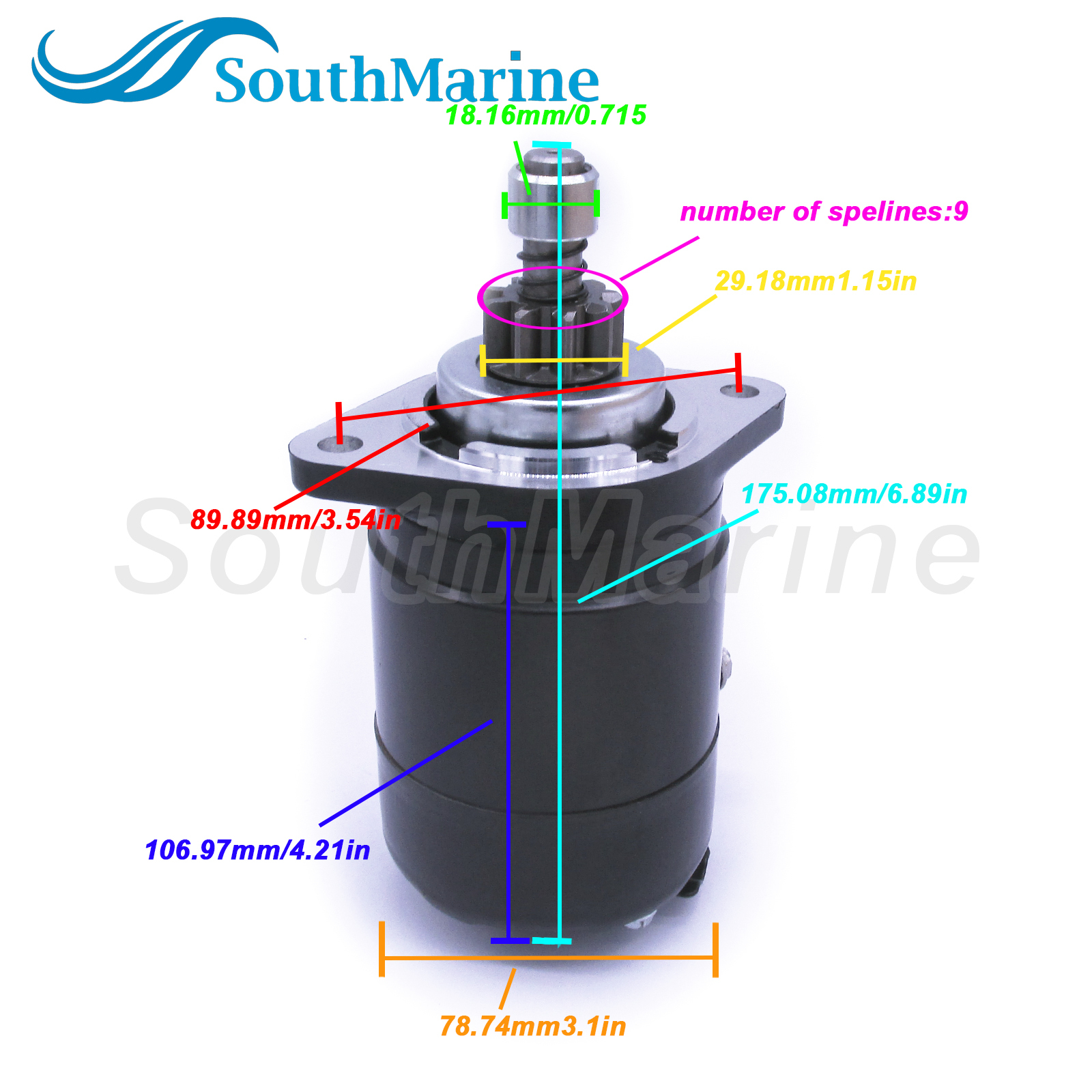 Boat Engine 346-76010-0 346760100M S108-98 Starter Motor for Tohatsu Nissan NS M25 M30 /853805T01 853805A1 for Mercury 25HP~40HP