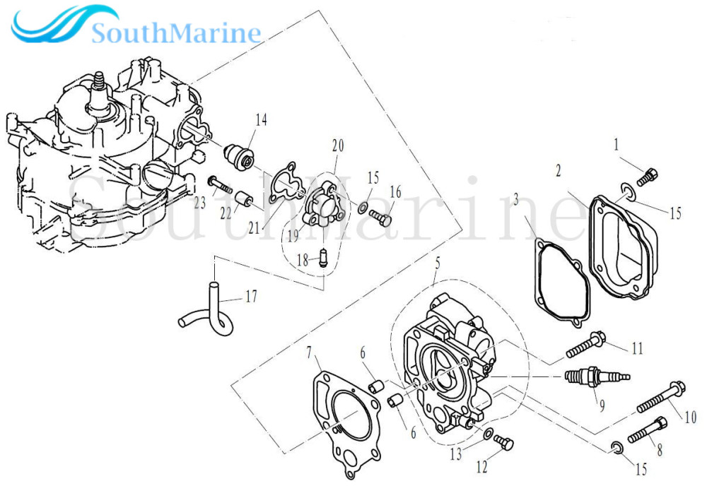 Boat Motor 67D-11191-00 Head Cover Gasket for Yamaha 4-Stroke F4 Outboard Engine