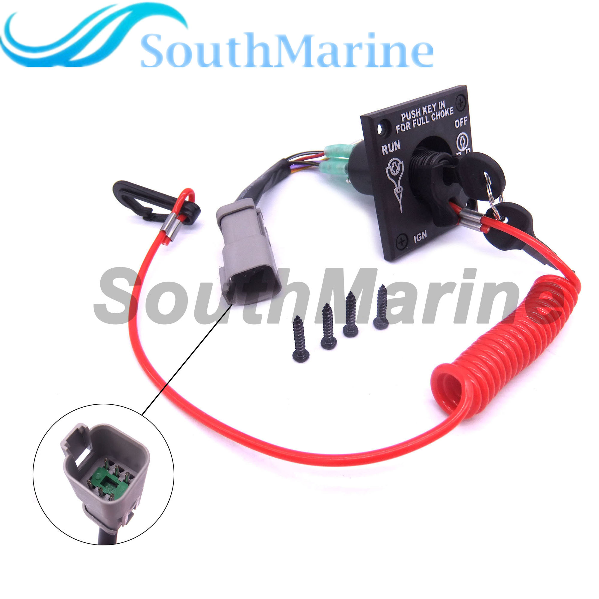 Boat Motor 176408 0176408 Single Engine Ignition Starter Cut Off Switch with Keys for Johnson BRP Evinrude Outbound Engine